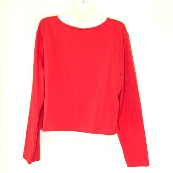 Wild Fable Stretch Tee Red with Ring Cutout at Cleavage  NEW - Picture 3 of 7